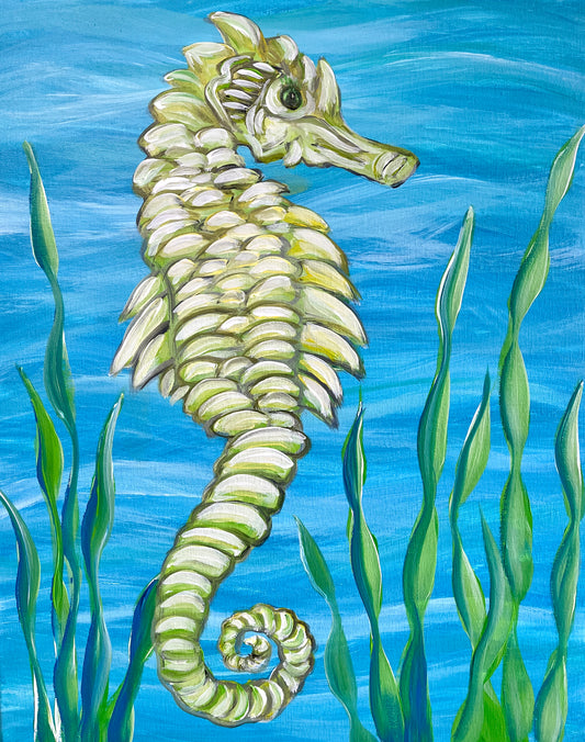 Happy Hour Painting Lesson: Seahorse (2hrs)